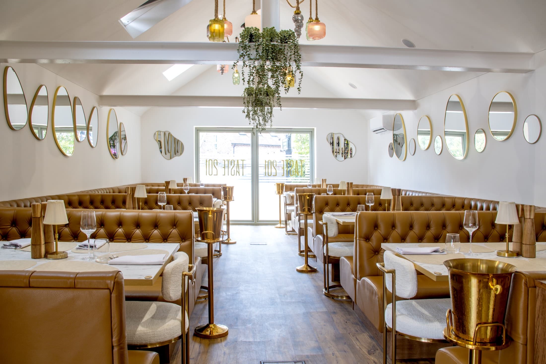 Taste Smokehouse dining room looking toward the entrance